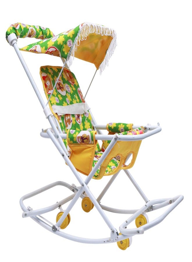 Maanit Stroller Cum Swing for Newborn Baby 0-3 Years Old Kids (Green) - Image 3